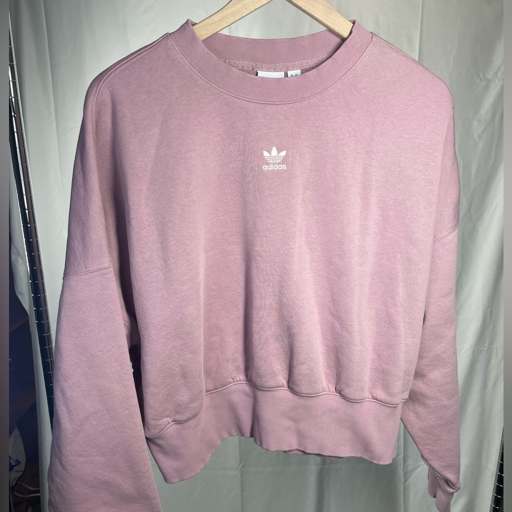 Adidas small mauve cropped sweatshirt